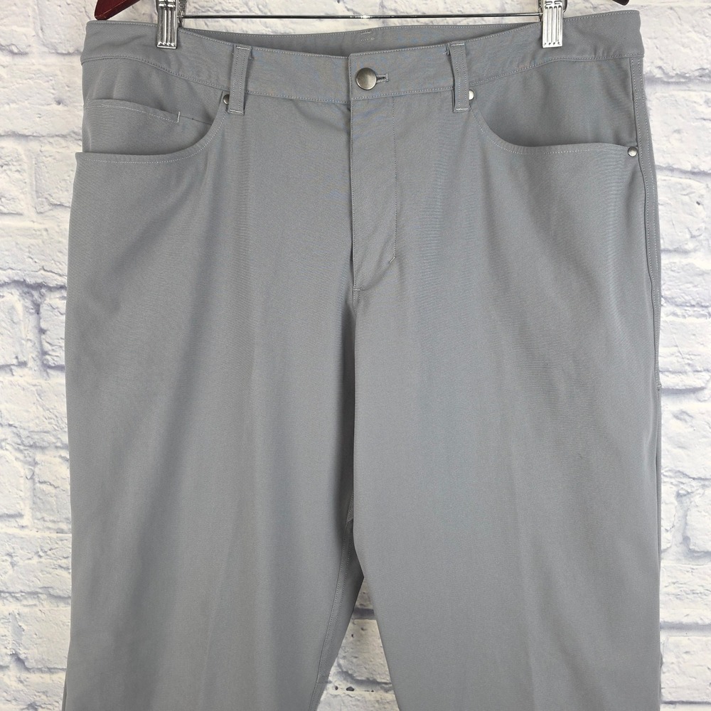 Lululemon Men ABC Pant Slim Warpstreme Grey 5-Pocket Trousers LM5ADFS 38X33 - Picture 4 of 11